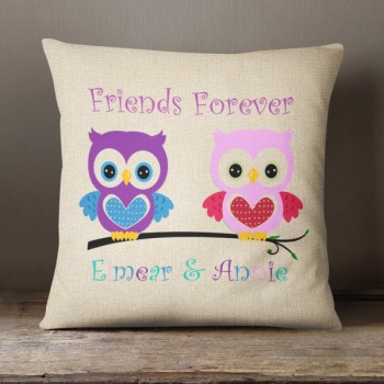 Personalised Cream Chenille Cushion - Best Friends forever